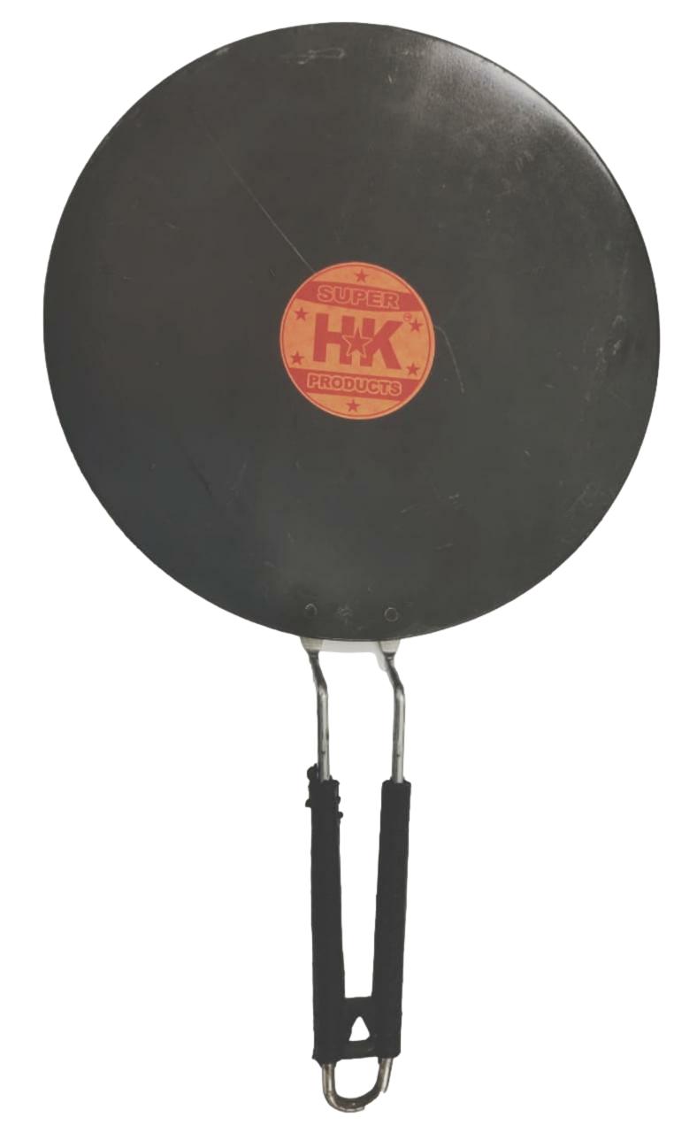 Black Square Handled Iron Dosa Pan, Round